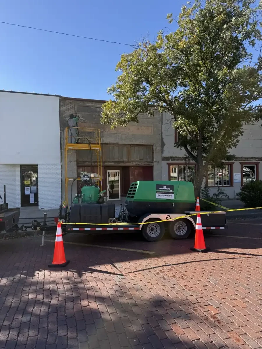 RK Specialty Solutions mobile blasting unit on location